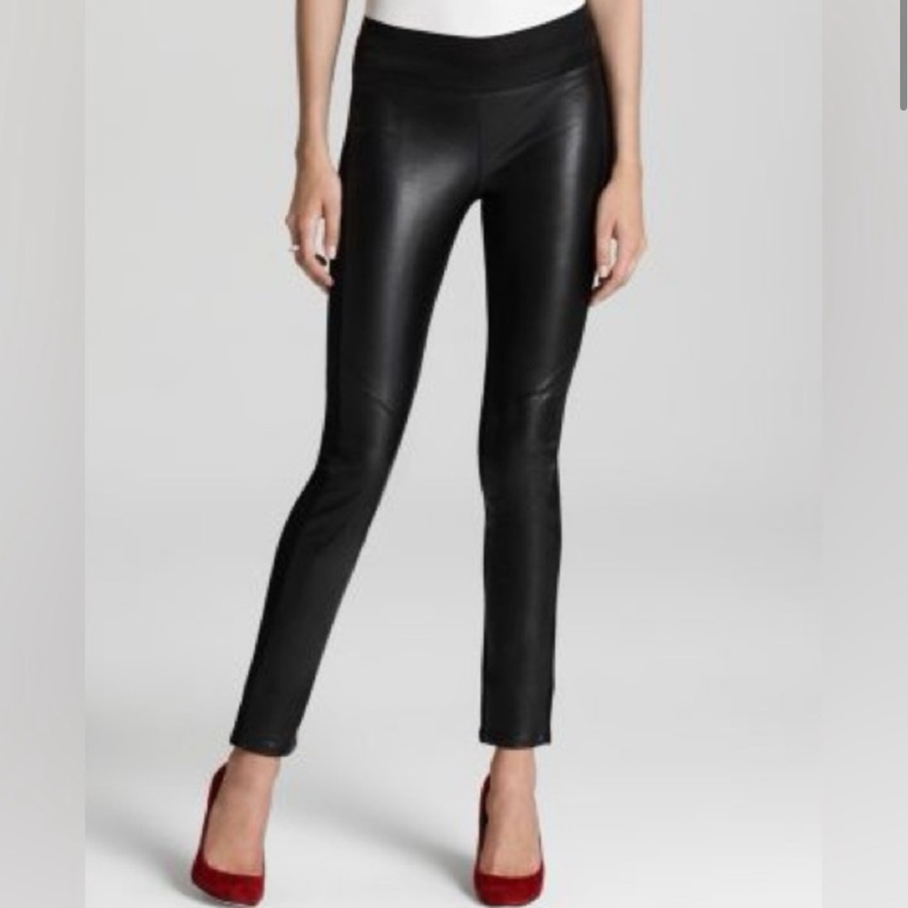 PAIGE Paloma Leather Leggings Black | Size S